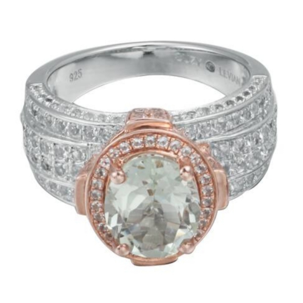 Suzy LeVian 4 3/4 carat topaz and amethyst  ring.